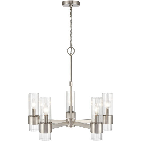Caberton 5 Light 22 inch Brushed Nickel Chandelier Ceiling Light